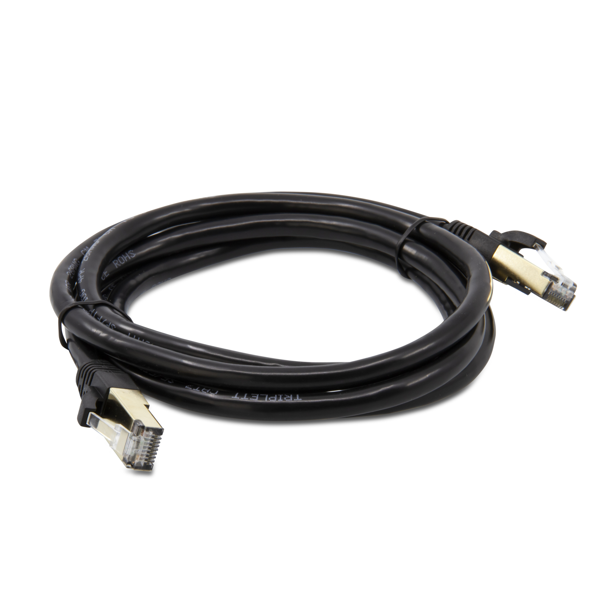Triplett CAT7-5BK CAT 7 10GBPS Professional Grade, SF/FTP 26AWG, Stranded Patch Cable 5' Black
